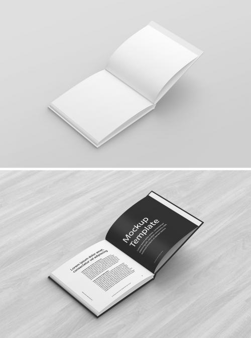 Open Square Book Mock-up 642195358