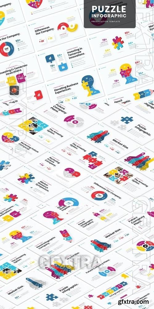 Puzzle Infographic PowerPoint Template LVJVMNS