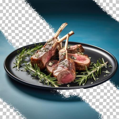 Premium PSD | Fresh lamb loin on transparent background Premium PSD