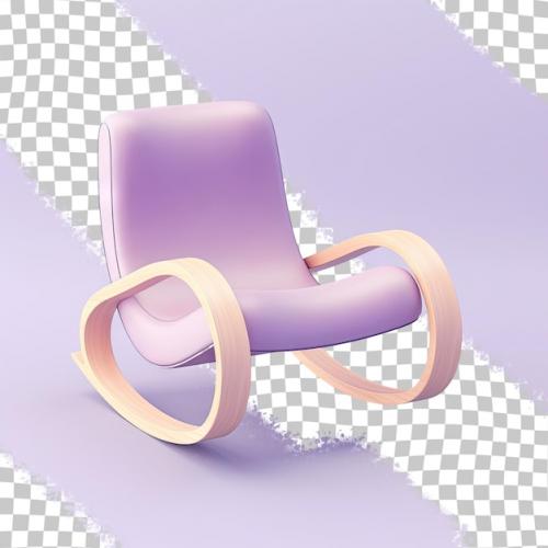 Premium PSD | Clipped a purple rocking chair on a transparent background Premium PSD