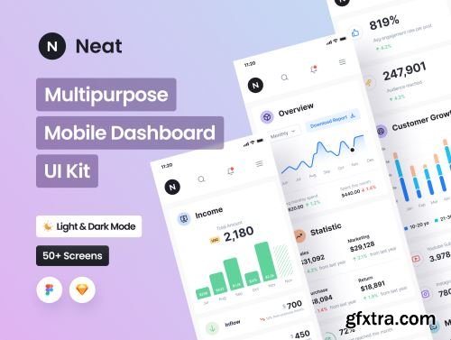 Neat - Multipurpose Mobile Dasboard UI Kit Ui8.net