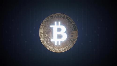 Videohive - Rotating 3D Bitcoin Animation: Virtual Asset Illustrating Cryptocurrency, Blockchain & Decentralizat - 28599862 - 28599862