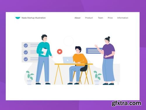 Nada - Startup & Team work Illustrations Ui8.net