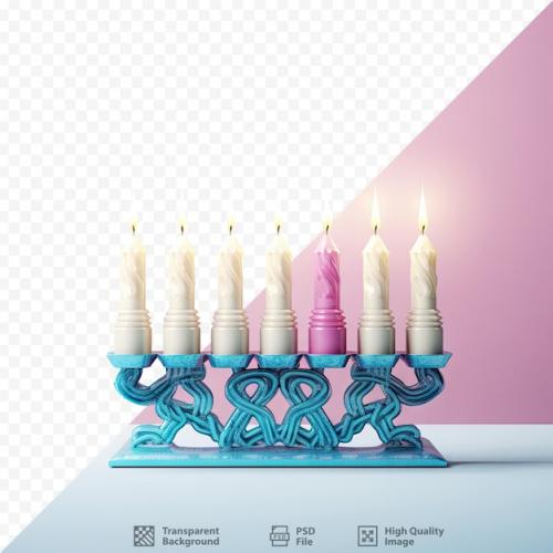 Premium PSD | Isolated white menorah a symbol of jewish religion Premium PSD