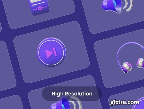 MYMUSIC: 3D Music Icons Ui8.net