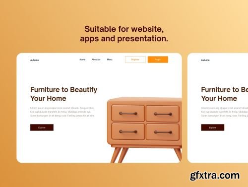 MYFURNITURE: 3D Furniture Icons Ui8.net