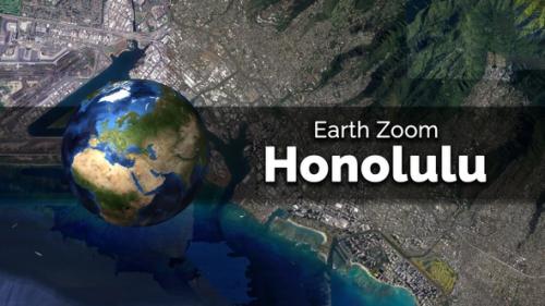 Videohive - Honolulu (Hawaii) Earth Map Zoom to the City from Space - 48035651 - 48035651