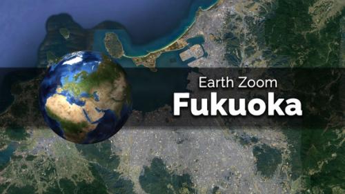 Videohive - Fukuoka (Japan) Earth Map Zoom to the City from Space - 48035657 - 48035657