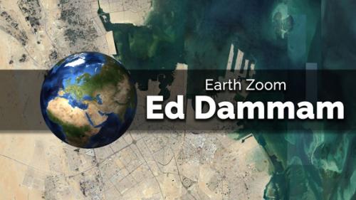 Videohive - Ed Dammam (Saudi Arabia) Earth Map Zoom to the City from Space - 48035661 - 48035661