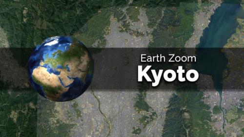 Videohive - Kyoto (Japan) Earth Map Zoom to the City from Space - 48035668 - 48035668