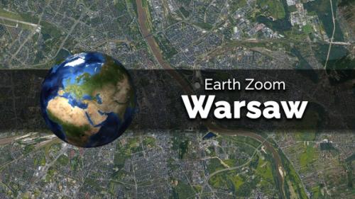 Videohive - Warsaw (Poland) Earth Map Zoom to the City from Space - 48035672 - 48035672