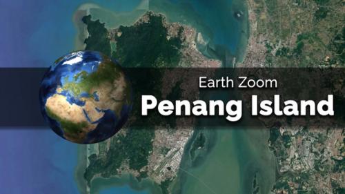 Videohive - Penang Island (Malaysia) Earth Map Zoom to the City from Space - 48035673 - 48035673
