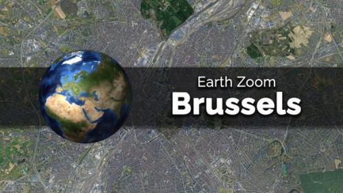 Videohive - Brussels (Belgium) Earth Map Zoom to the City from Space - 48035678 - 48035678