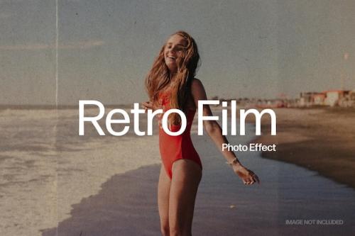 Premium PSD | Retro film photo effect Premium PSD