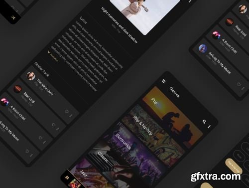 Muzium - Music Streaming mobile app UI KIT (sketch) Ui8.net