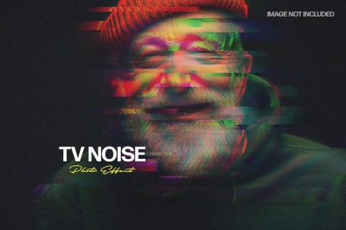 Premium PSD | Tv noise glitch photo effect Premium PSD