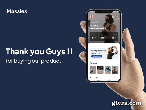 Mussles - Workout Apps UI Kits Ui8.net