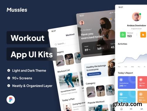 Mussles - Workout Apps UI Kits Ui8.net