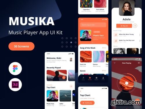 Musika - Music Player App UI Kit Ui8.net