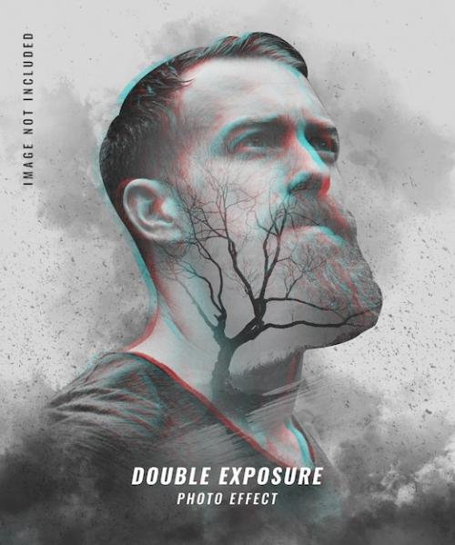 Premium PSD | Double exposure photo effect template Premium PSD