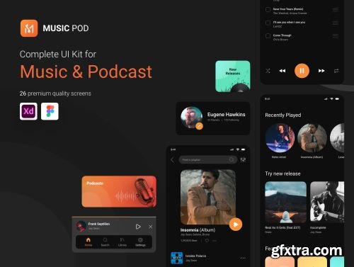 MusicPod App - Complete UI Kit Ui8.net