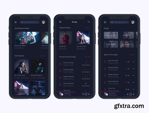 Musicly - Music and Podcast App UI Kit Ui8.net