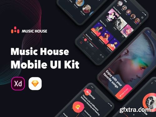 Music House Mobile UI Kit Ui8.net