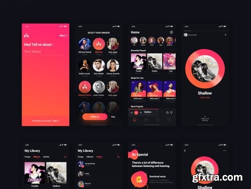 Music House Mobile UI Kit Ui8.net