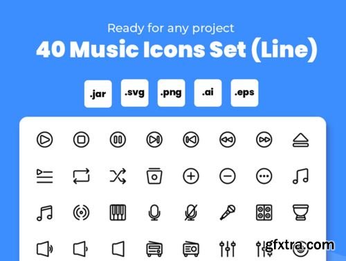 Music Icon Set (Line) Ui8.net