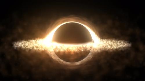 Videohive - Bright black hole in open space with spinning energy particles - 48039397 - 48039397