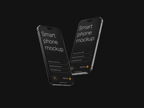 Dark Titanium Smartphone Mockup 649914469