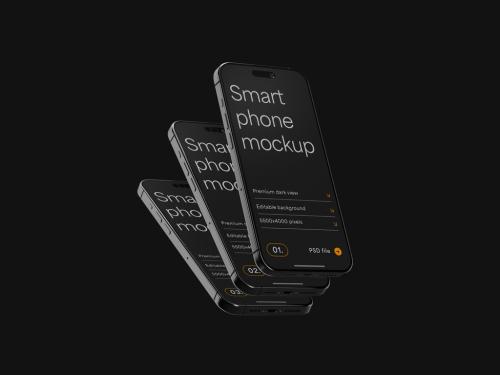 Dark Titanium Smartphone Mockup 649914468