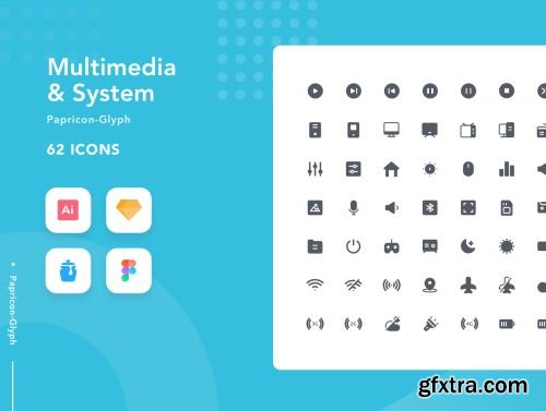 Multimedia & System - Papricon Glyph Ui8.net