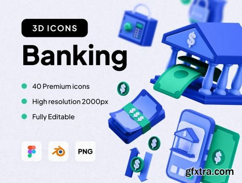 Multiangle 3D Banking Icons Ui8.net