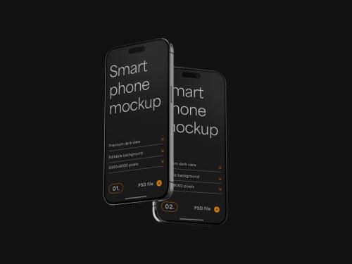 Dark Titanium Smartphone Mockup 649914448