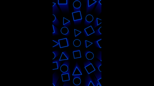 Videohive - Vertical video blue neon geometric vj loop animation background - 48039450 - 48039450