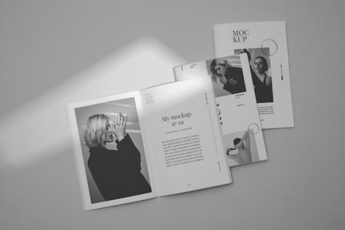 Premium PSD | Magazine mockup with window shadow Premium PSD