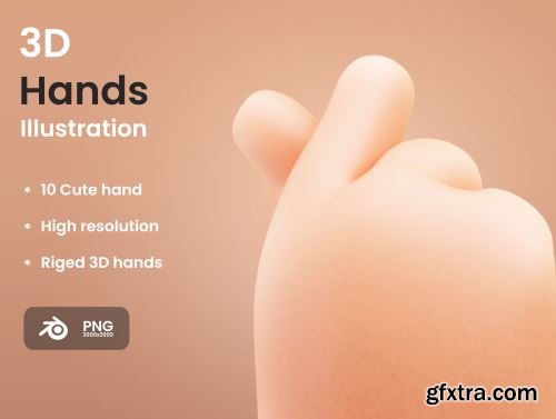 Cute 3D Hands Ui8.net