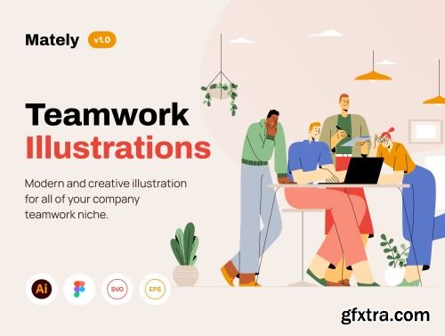 Mately - Teamwork Illustrations Ui8.net