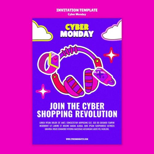 Premium PSD | Cyber monday invitation template Premium PSD