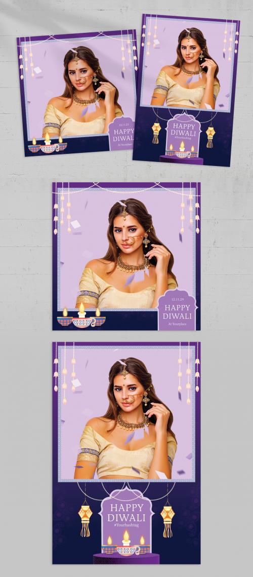 Diwali Festival Photo Card Layout 647069447