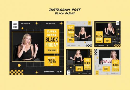 Premium PSD | Black friday sales instagram posts Premium PSD
