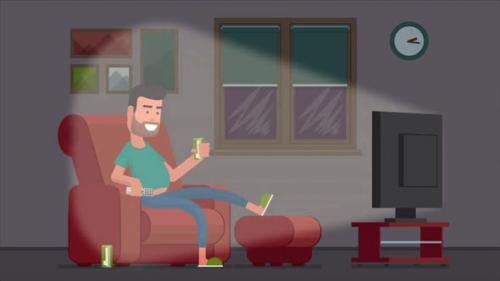 Videohive - A Man Watching TV - 48040347 - 48040347