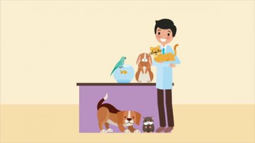 Videohive - Veterinary Doctor with Animals Clinic - 48040380 - 48040380