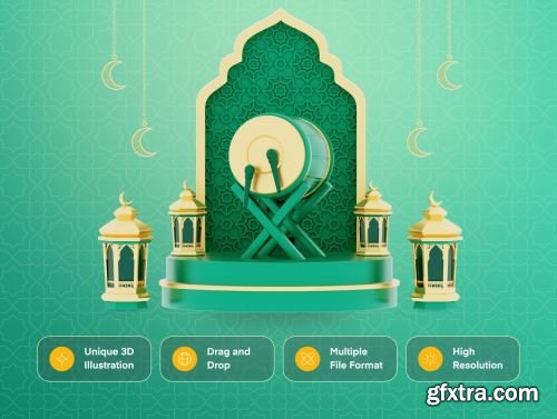 Ramadan Kareem 3D Illustration Ui8.net