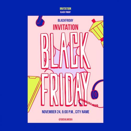 Premium PSD | Black friday invitation template Premium PSD