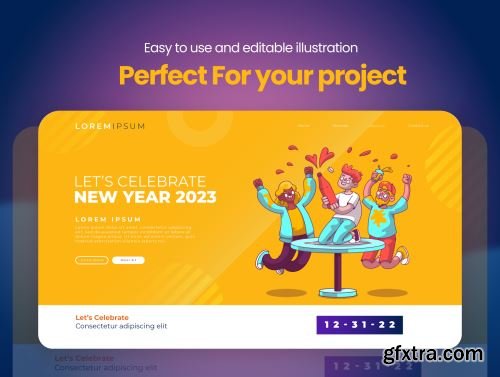 New Year Illustration Pack Ui8.net