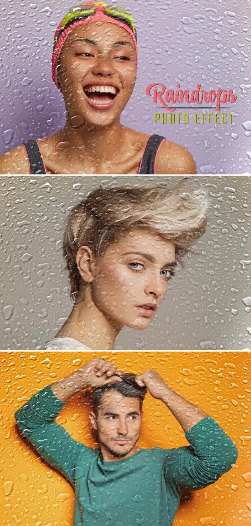 Raindrops Photo Effect Mockup 647116495