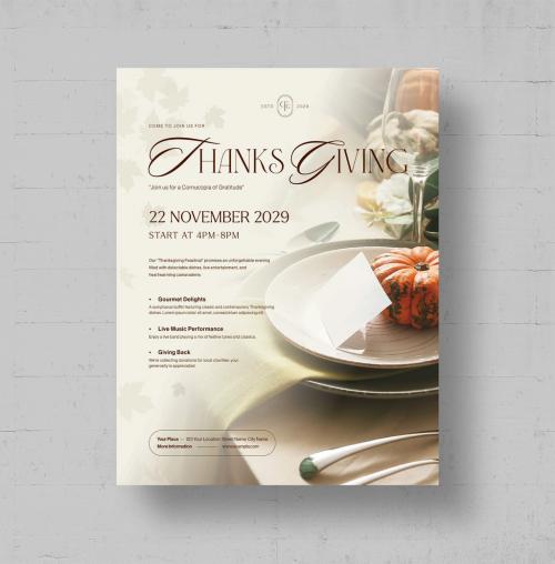 Thanksgiving Flyer Layout in Contemporary Style 647115781