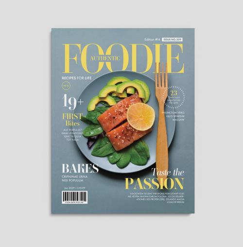 Food Magazine Cover Layout Delicious Tasty Menu 647115727